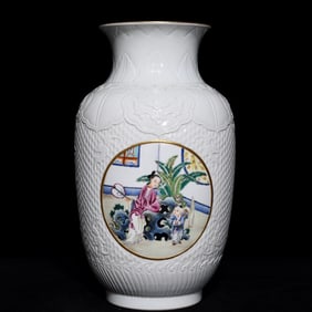 A Precious Famille-Rose Character and Story Pattern Vase