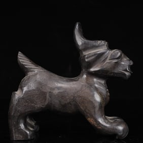 An Archaic Hongshan Culture Black Jade Animal Ornament