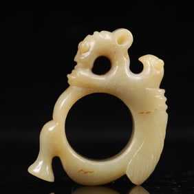 An Archaic Hongshan Culture White Jade Cicada Pendant