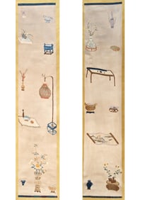 A pair of Su embroidery bogu pictures