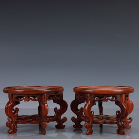 A Pair of Exquisite Boxwood Base