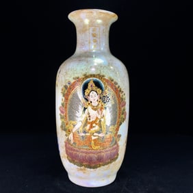 An Exquisite White yao Painted Color Figure Pattern Vase