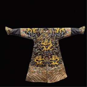 A Rare Brocade Embroidery Imperial Robe