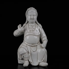 An Exquisite Blance-De-Chine Statue of Guangong