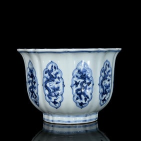 An Exquisite Blue and White Dragon Pattern Bowl