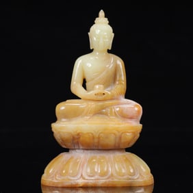 An Exquisite White Jade Buddha Statue