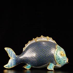 A Huge Cloisonne Fish-Shaped Censer