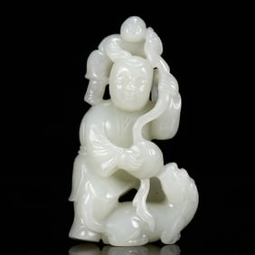An Exquisite White Jade Figure Ornament
