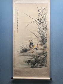 A Chinese Vertical Scroll Ink Painting of Animal on Paper