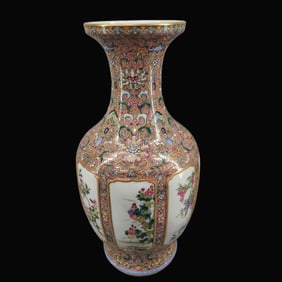 Enamel Flower Pattern Vase