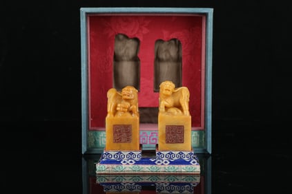 Shoushan Stone Tianhuang Stone Auspicious Beast Seal