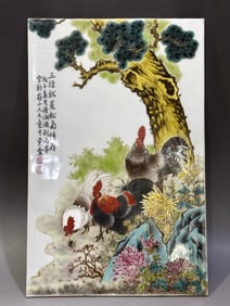 Famille-Rose Flower and Bird Pattern Porcelain Plate