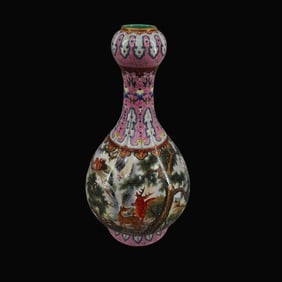 Famille-Rose Deer Pattern Vase