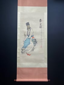 A Chinese Vertical Scroll Ink Figure Painting on Paper