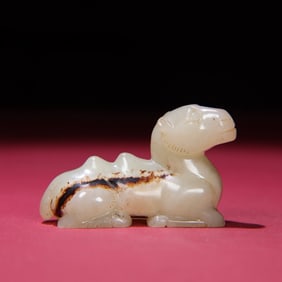 A Rare White Jade Hetian Jade Camel