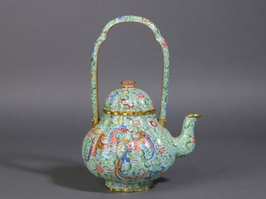 A Exquisite Enamel Flower and Phoenix Pattern Ewer