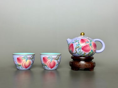 purple-ground Bats Peach Pattern Teapot