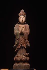 Wood Carving Guanyin Statue