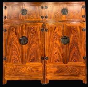 A pair of Huanghuali Wood Cabinet