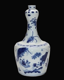Blue and White Flower Figures Pattern Vase