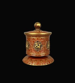 Enamel Iron-Red Painted Gold Flower Pattern Censer