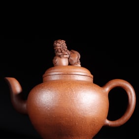 A Exquisite Purple Sands Auspicious Beast Ewer