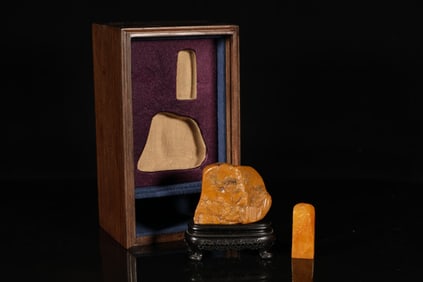 A Set of Shoushan Stone Tianhuang Stone Landscape Pattern Mountain Seal