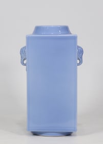 Sky Blue Glazed Double-Ears Vase