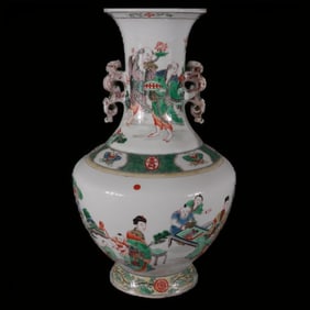 Wucai Figure Story Pattern Vase