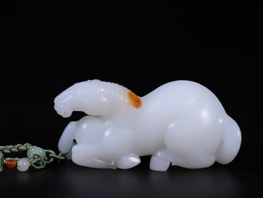 A Rare Hetian Jade Horse Ornament