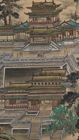 A Chinese Hand Scroll Ink Landscape Painting on Paper