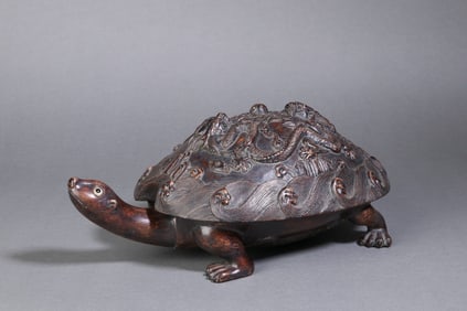 A Exquisite Eaglewood Dragon-Tortoise Incense Burner