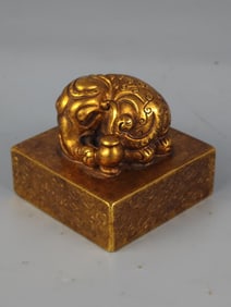 Gilt Bronze Elephant Shape Seal