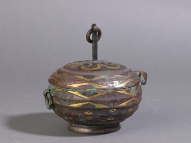 A Exquisite Bronze Body Gold-Inlaid Table Candle