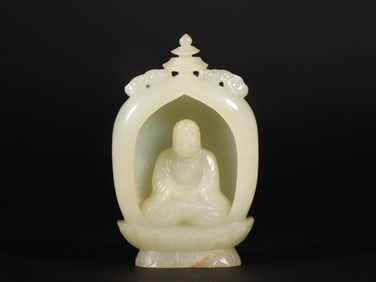 A Exquisite Hetian Jade Buddhist Shrine Ornament
