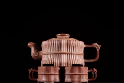 A Set of Exquisite Purple Sands Trigram Pattern Tea Set