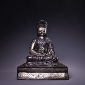 A Exquisite Gilt Silver Copper Figure Ornament