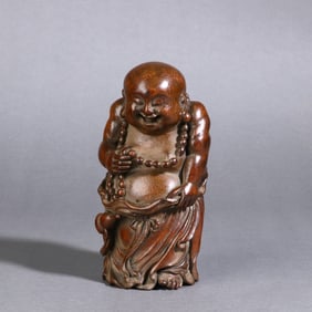 A Exquisite Bamboo Carved Maitreya Buddha