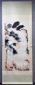 A Chinese Vertical Scroll Ink Painting of Eagle on Paper