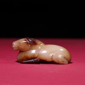 A Rare White Jade Hetian Jade Buffalo