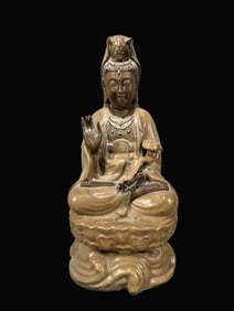 A Exquisite BDehua Kiln Statue of Avalokitesvara Ornament