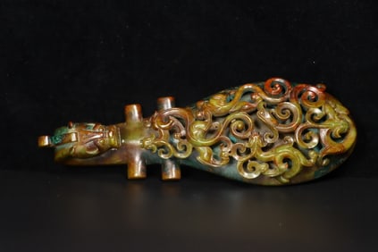 A Exquisite Hotan Jade Pipa Ornament