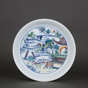 Doucai Figures Pattern Plate