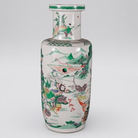 Wucai Figure Story Pattern Vase