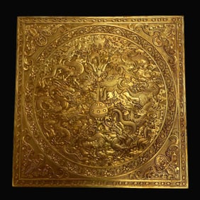 A Rare Gilt Copper Twenty-Five Treasures Seals