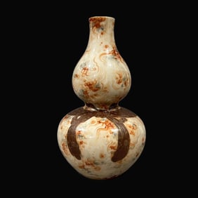 A Exquisite Stone Pattern Glaze Gourd Vase