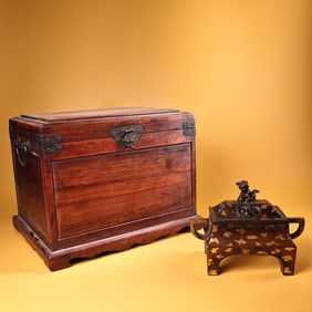 A Exquisite Red Copper Auspicious Beast Ruyi Pattern Censer