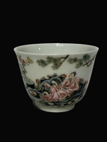 A Rare Famille-Rose Figure Story Pattern Cup
