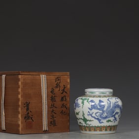Doucai Blue and White Dragon Pattern Jar