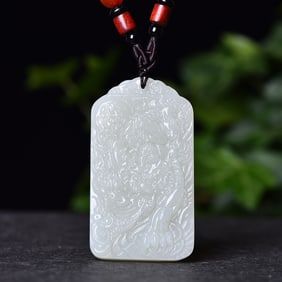 A Exquisite Hotan Jade Auspicious Beast Pattern Pendant